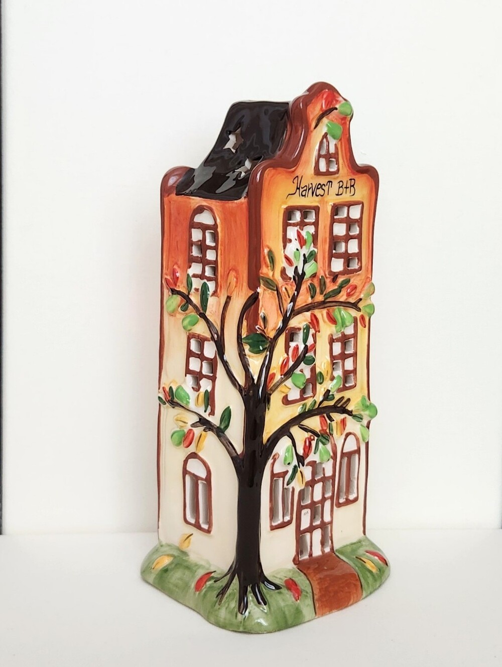 Blue Sky Clayworks Harvest B&B Bed & Breakfast Tealight Candle House Autumn Fall